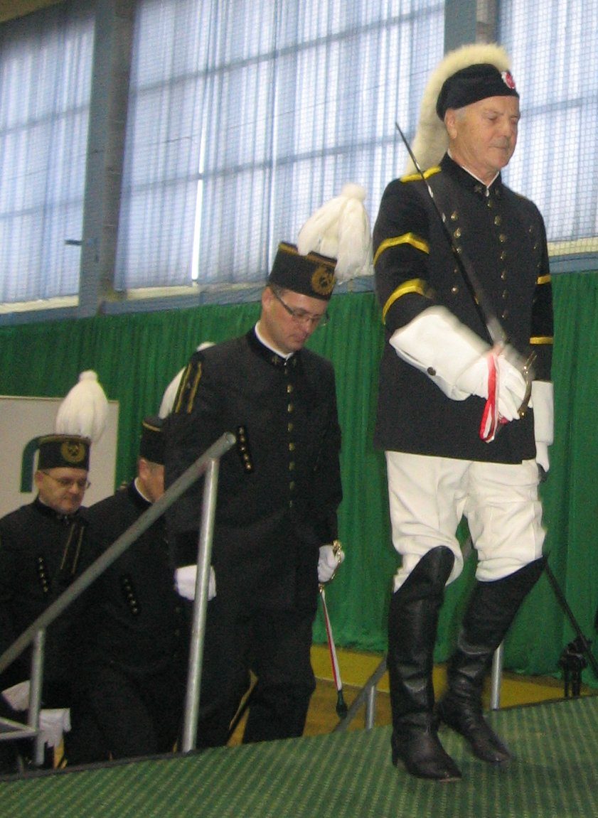 Lis Major w mundurze podczas Barbórki w Libiążu 4 grudnia 2009 roku