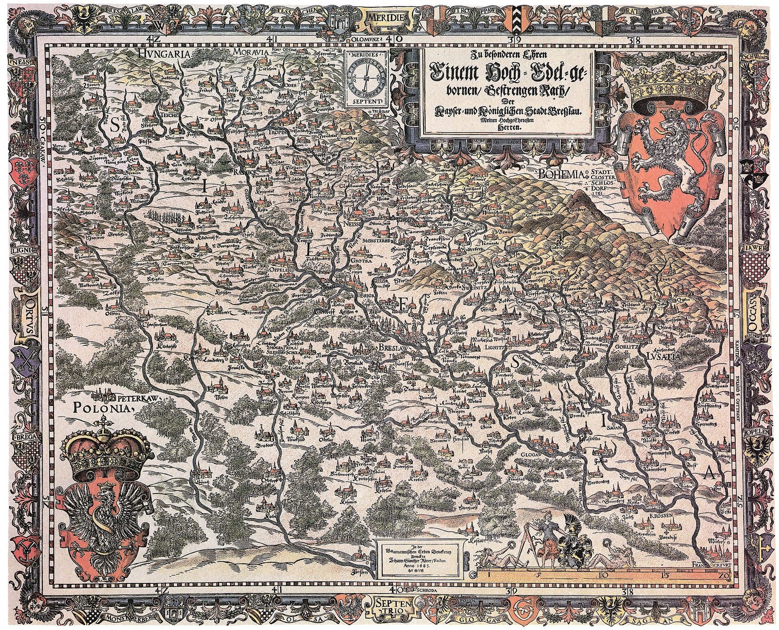 Mapa Śląska Martina Helwiga z 1561 roku
